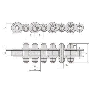 kuljetinketjut suurilla rullilla