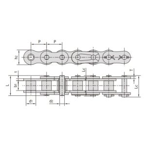 dacromet-pinnoitettu rullaketju