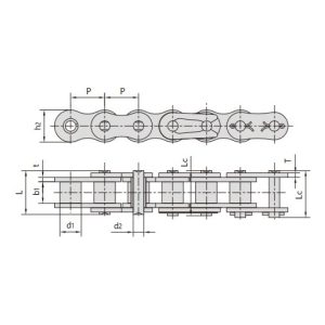lyhytjaksoinen nikkelipinnoitettu rulla korroosionkestävä ketju