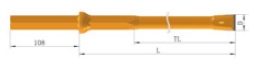 Kuusiokanta 22 x 108 mm varsi